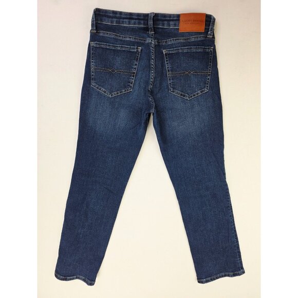 Lucky Brand 27X27 Size 4/27 Womens Sweet Crop Blue Denim 5 Pocket Logo Tag Jeans - Picture 1 of 13